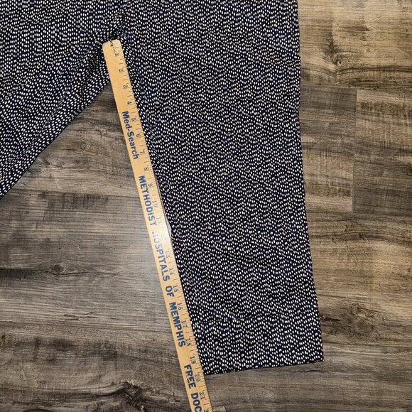 Chico's Pants Women's 2P Navy Blue Polka Dot Ankle High Rise Stretch - Picture 6 of 7